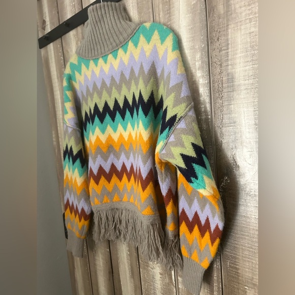 Anthropologie Plenty by Tracy Reese Fringed Turtleneck Sweater, S - Picture 10 of 11